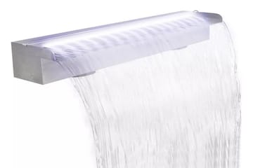Rektangulärt Vattenfall Poolfontän m LEDs i rostfritt stål 9