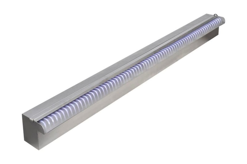 Rektangulärt Vattenfall Poolfontän m LEDs i rostfritt stål 9 - Silver - Trädgård & spabad - Utemiljö - Trädgårdsdekoration - Damm & fontän