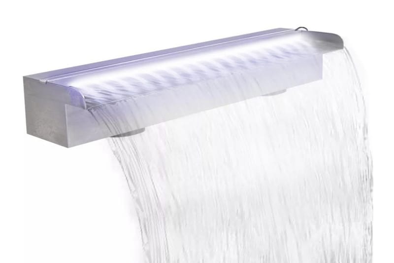 Rektangulärt Vattenfall Poolfontän m LEDs i rostfritt stål 6 - Vit - Trädgård & spabad - Utemiljö - Trädgårdsdekoration - Damm & fontän
