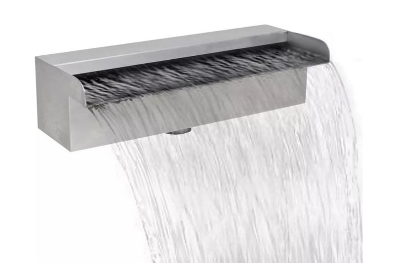 Rektangulärt Vattenfall Poolfontän i rostfritt stål 30 cm - Silver - Trädgård & spabad - Utemiljö - Trädgårdsdekoration - Damm & fontän