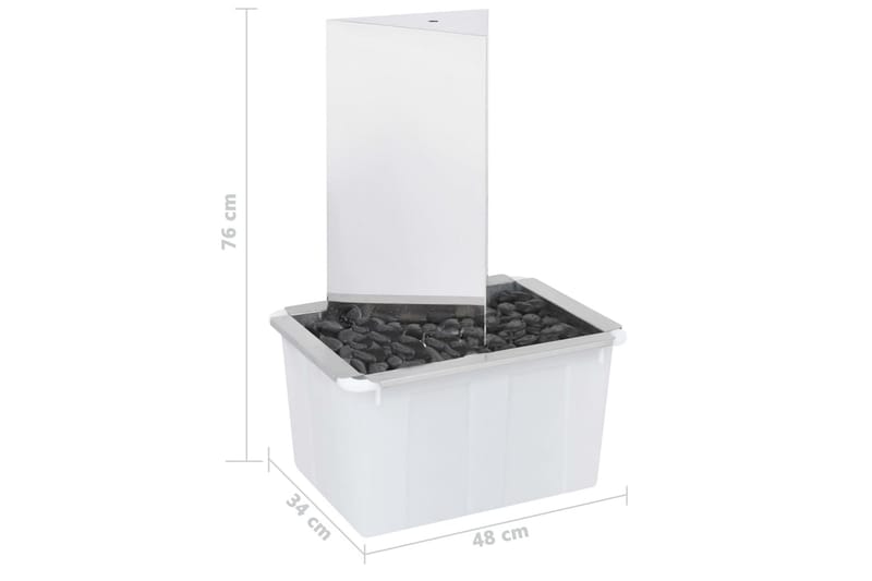 Trädgårdsfontän med pump rostfritt stål 76 cm trekantig - Silver - Trädgård & spabad - Utemiljö - Trädgårdsdekoration - Damm & fontän
