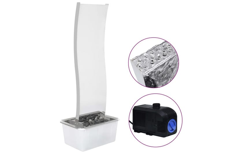 Trädgårdsfontän med pump rostfritt stål 130 cm S-formad - Silver - Trädgård & spabad - Utemiljö - Trädgårdsdekoration - Damm & fontän