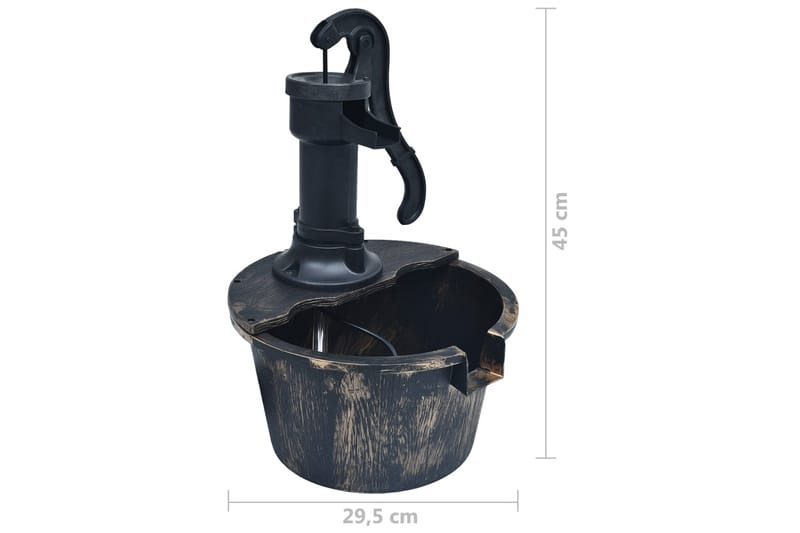 Trädgårdsfontän tunna med pump - Brun - Trädgård & spabad - Utemiljö - Trädgårdsdekoration - Damm & fontän