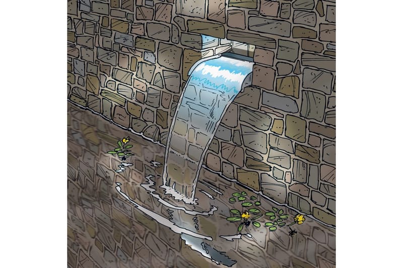 Ubbink Nevada vattenfall 30 cm rostfritt stål kaskad - Silver - Damm & fontän - Vattenfall damm