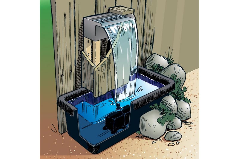 Ubbink Niagara vattenfall 30 cm LED med pump - Silver - Trädgård & spabad - Utemiljö - Trädgårdsdekoration - Damm & fontän