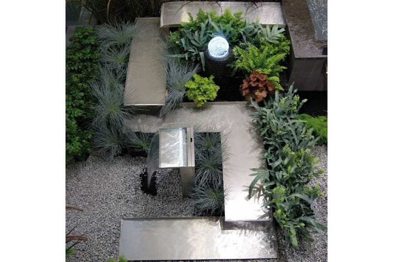Ubbink Vattenfall LED set Venezia rostfritt stål 1312088 - Silver - Trädgård & spabad - Utemiljö - Trädgårdsdekoration - Damm & fontän