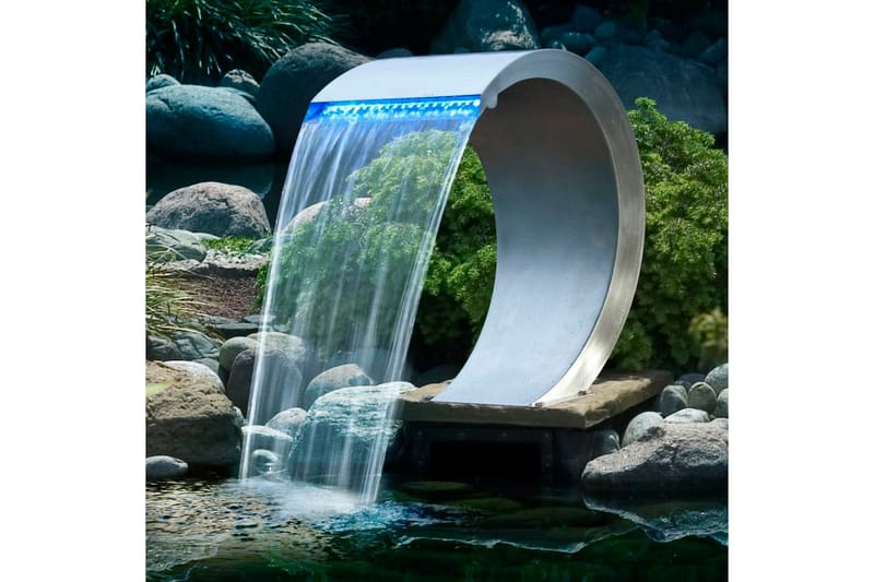 Ubbink Vattenfall rostfritt stål LED-belysning - Silver - Vattenfall damm - Damm & fontän