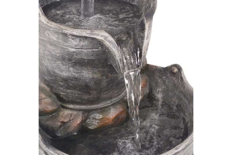 Vattendekoration med kran och hinkar i polyresin - Grå - Damm & fontän - Trädgårdsfontän
