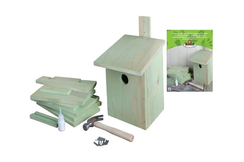 Esschert Design Fågelholk gör det själv 21,3x17x23,3 cm KG52 - Grön - Fågelmatare & holkar