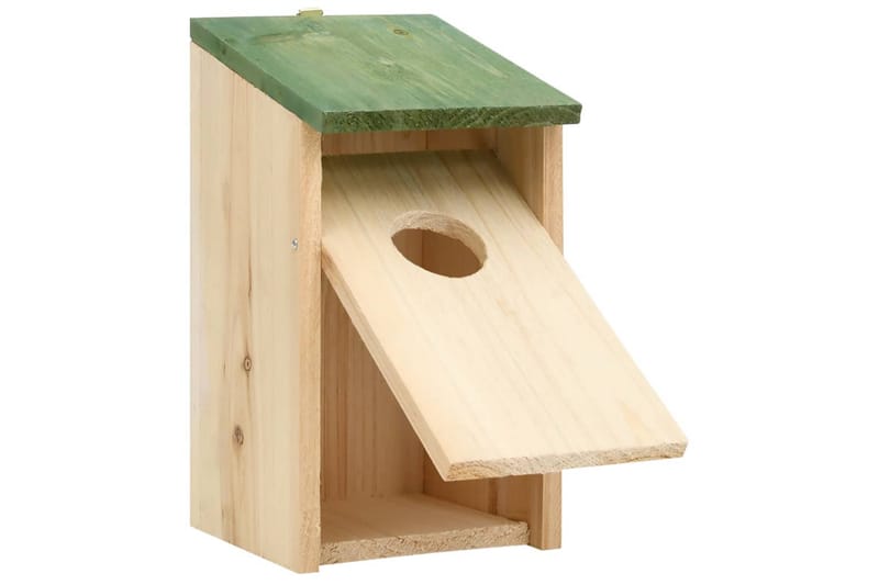 Fågelholkar 10 st massivt granträ 12x12x22 cm - Brun - Trädgård & spabad - Utemiljö - Trädgårdsdekoration - Fågelmatare & holkar