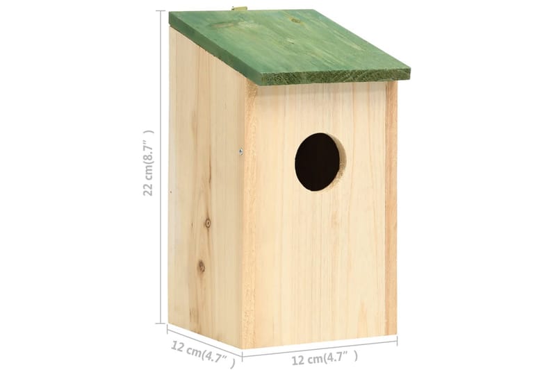 Fågelholkar 10 st massivt granträ 12x12x22 cm - Brun - Trädgård & spabad - Utemiljö - Trädgårdsdekoration - Fågelmatare & holkar