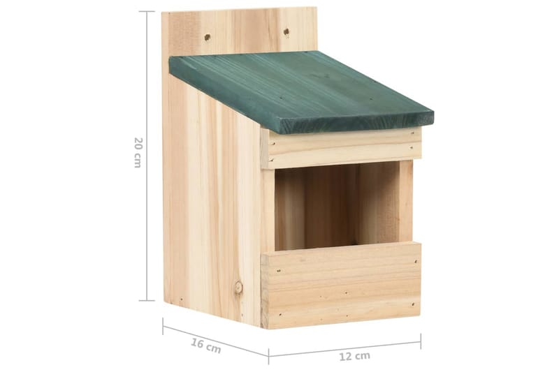 Fågelholkar 4 st 12x16x20 cm granträ - Vit - Trädgård & spabad - Utemiljö - Trädgårdsdekoration - Fågelmatare & holkar