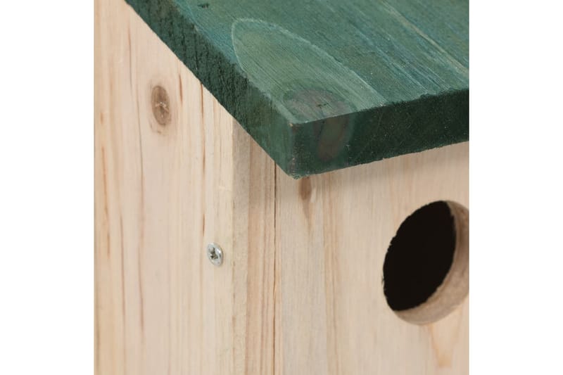Fågelholkar 4 st trä 12x12x22 cm - Beige - Fågelmatare & holkar