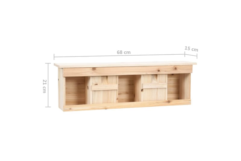 Sparvholk med 5 kammare 68x15x21 cm granträ - Vit - Trädgård & spabad - Utemiljö - Trädgårdsdekoration - Fågelmatare & holkar