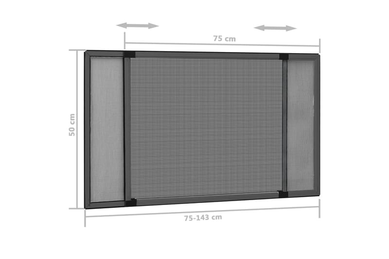 Expanderbart insektsnät för fönster antracit (75-143)x50 cm - Grå - Trädgård & spabad - Utemiljö - Trädgårdsdekoration - Myggnät & insektsnät