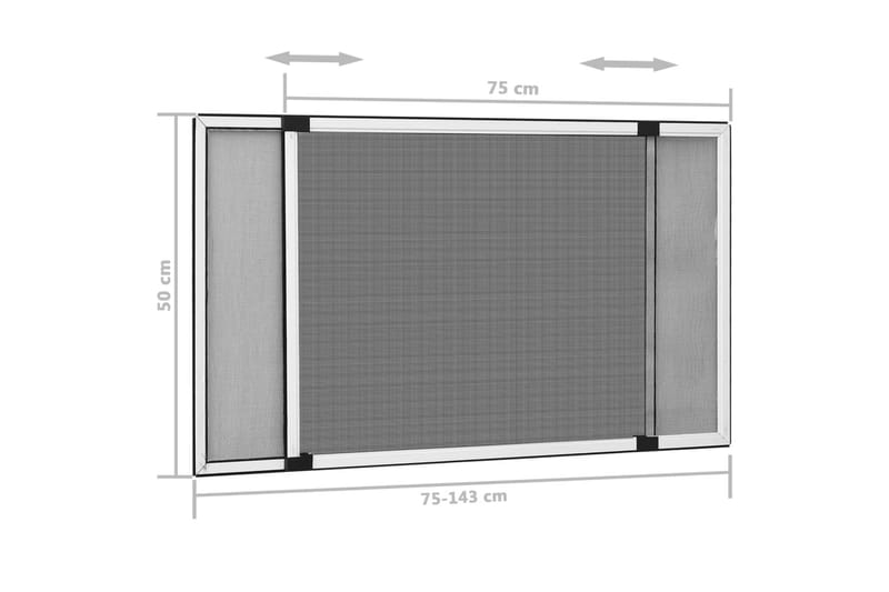 Expanderbart insektsnät för fönster vit (75-143)x50 cm - Vit - Friluftsutrustning - Myggnät & insektsnät - Myggskydd