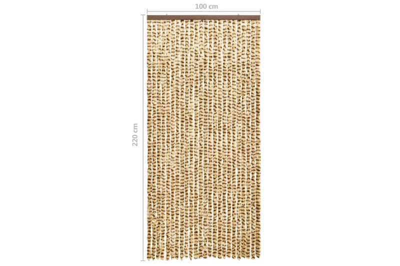 Insektsdraperi beige och brun 100x220 cm chenille - Beige - Trädgård & spabad - Utemiljö - Trädgårdsdekoration - Myggnät & insektsnät