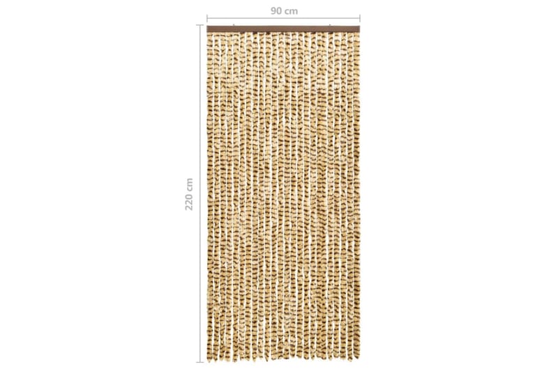 Insektsdraperi beige och brun 90x220 cm chenille - Beige - Trädgård & spabad - Utemiljö - Trädgårdsdekoration - Myggnät & insektsnät