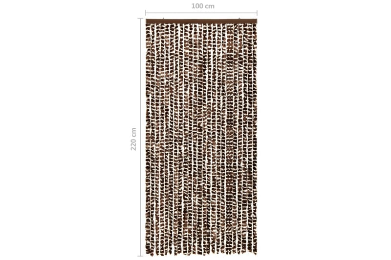 Insektsdraperi brun och vit 100x220 cm chenille - Brun - Friluftsutrustning - Myggnät & insektsnät - Myggskydd