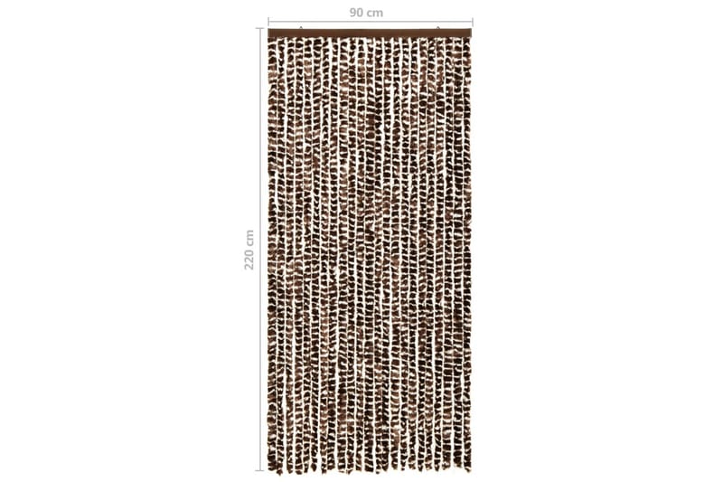 Insektsdraperi brun och vit 90x220 cm chenille - Brun - Trädgård & spabad - Utemiljö - Trädgårdsdekoration - Myggnät & insektsnät