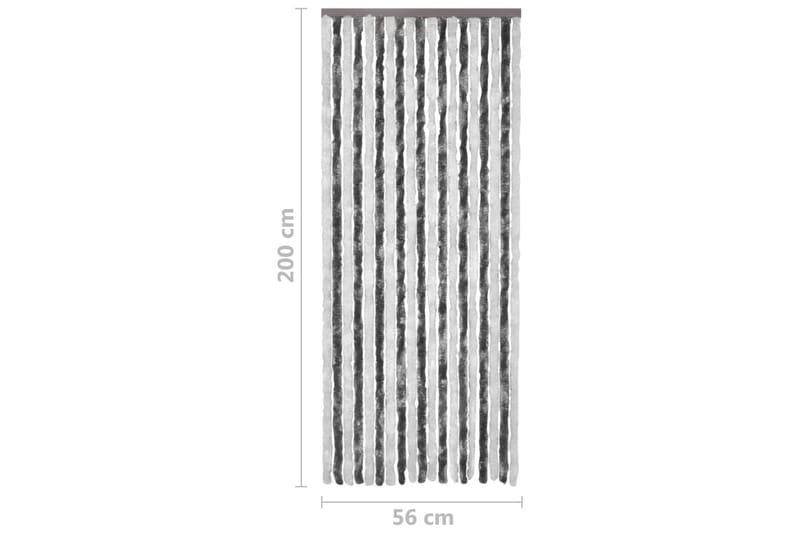 Insektsdraperi grå och vit 56x200 cm chenille - Grå|Vit - Trädgård & spabad - Utemiljö - Trädgårdsdekoration - Myggnät & insektsnät