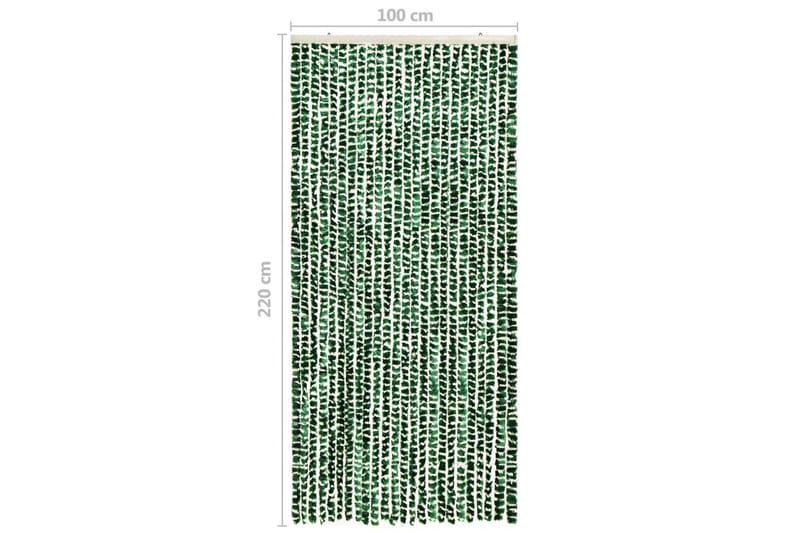Insektsdraperi grön och vit 100x220 cm chenille - Grön - Trädgård & spabad - Utemiljö - Trädgårdsdekoration - Myggnät & insektsnät