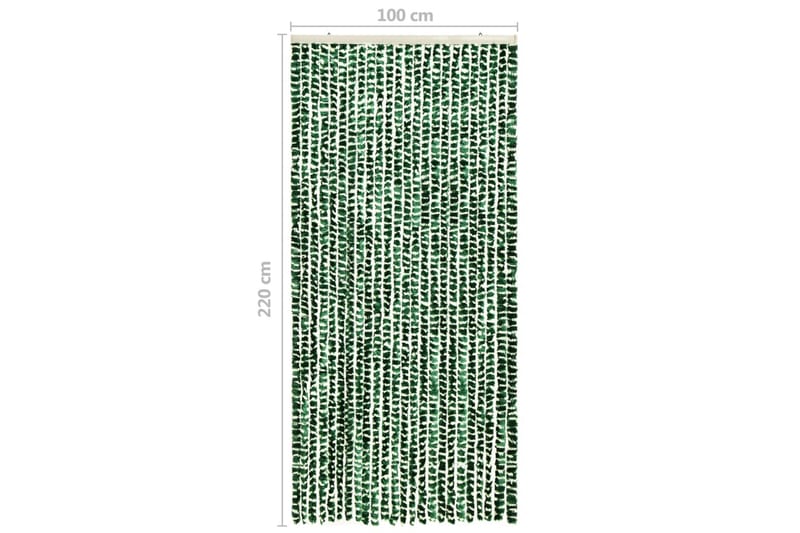 Insektsdraperi grön och vit 100x220 cm chenille - Grön - Friluftsutrustning - Myggnät & insektsnät - Myggskydd