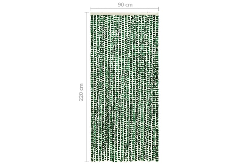 Insektsdraperi grön och vit 90x220 cm chenille - Grön - Trädgård & spabad - Utemiljö - Trädgårdsdekoration - Myggnät & insektsnät