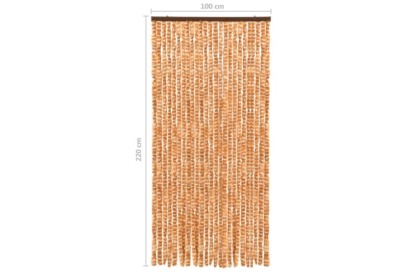 Insektsdraperi ockra och vit 100x220 cm chenille - Gul - Trädgård & spabad - Utemiljö - Trädgårdsdekoration - Myggnät & insektsnät