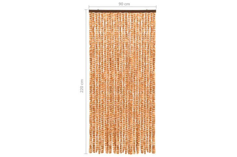 Insektsdraperi ockra och vit 90x220 cm chenille - Gul - Trädgård & spabad - Utemiljö - Trädgårdsdekoration - Myggnät & insektsnät