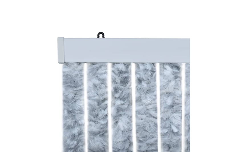 Insektsdraperi vit och grå 56x185 cm chenille - Vit|Grå - Trädgård & spabad - Utemiljö - Trädgårdsdekoration - Myggnät & insektsnät