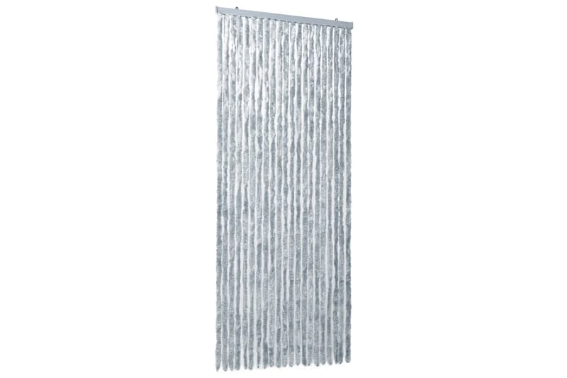 Insektsdraperi vit och grå 90x220 cm chenille - Grå - Trädgård & spabad - Utemiljö - Trädgårdsdekoration - Myggnät & insektsnät
