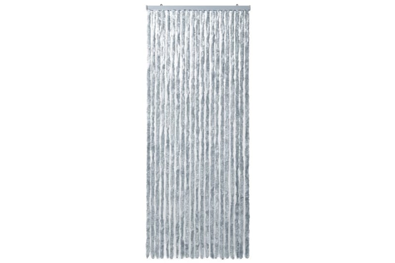 Insektsdraperi vit och grå 90x220 cm chenille - Grå - Trädgård & spabad - Utemiljö - Trädgårdsdekoration - Myggnät & insektsnät