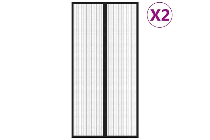 Insektsdraperier 2 st med magneter svart 220x100 cm - Svart - Trädgård & spabad - Utemiljö - Trädgårdsdekoration - Myggnät & insektsnät