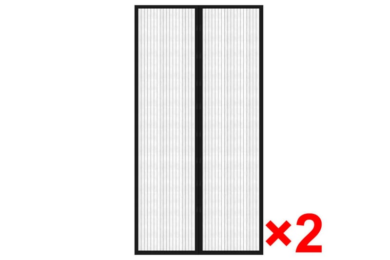 Insektsnät till dörr 210x100 cm 2 st magnet svart - Svart - Trädgård & spabad - Utemiljö - Trädgårdsdekoration - Myggnät & insektsnät