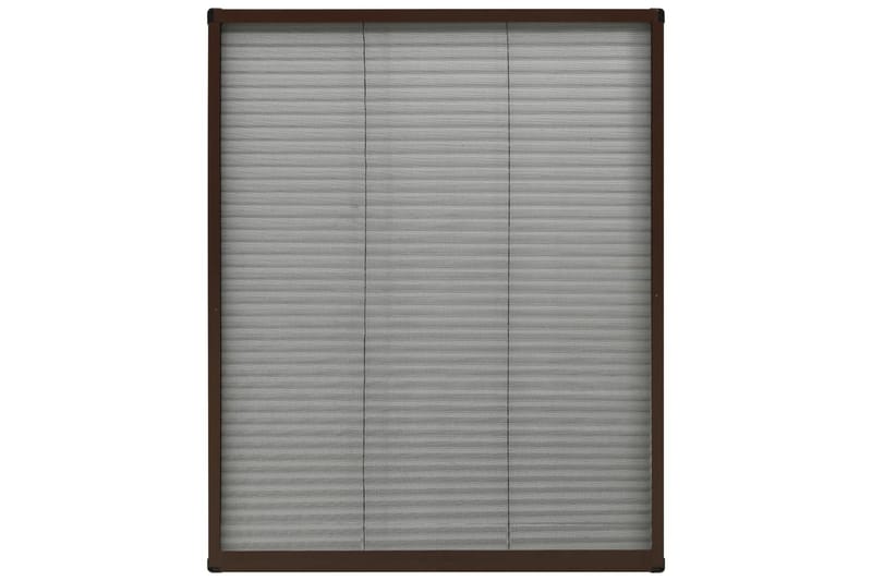 Plisserat insektsnät för fönster brun 80x100 cm aluminium - Brun - Trädgård & spabad - Utemiljö - Trädgårdsdekoration - Myggnät & insektsnät