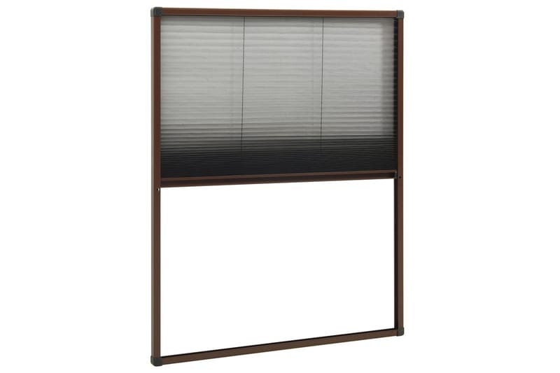 Plisserat insektsnät för fönster brun 80x100 cm aluminium - Brun - Trädgård & spabad - Utemiljö - Trädgårdsdekoration - Myggnät & insektsnät