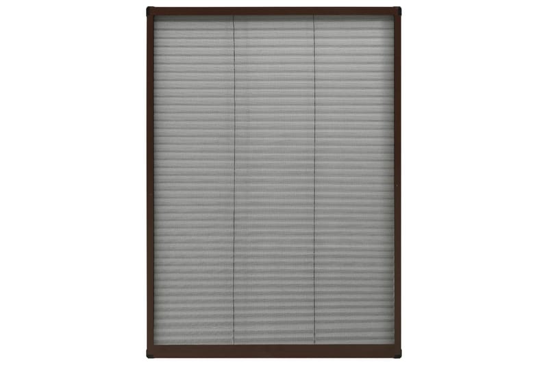 Plisserat insektsnät för fönster brun 80x120 cm aluminium - Brun - Trädgård & spabad - Utemiljö - Trädgårdsdekoration - Myggnät & insektsnät