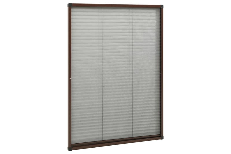 Plisserat insektsnät för fönster brun 80x120 cm aluminium - Brun - Trädgård & spabad - Utemiljö - Trädgårdsdekoration - Myggnät & insektsnät