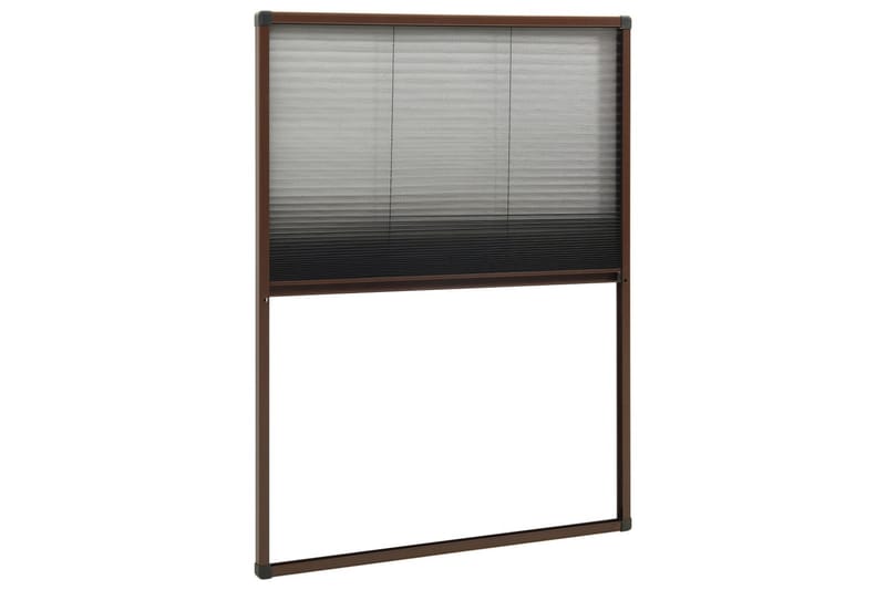 Plisserat insektsnät för fönster brun 80x120 cm aluminium - Brun - Trädgård & spabad - Utemiljö - Trädgårdsdekoration - Myggnät & insektsnät