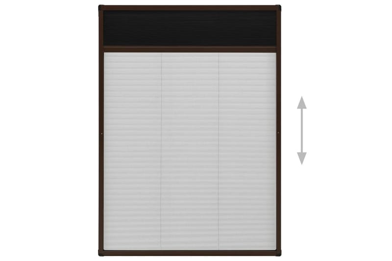Plisserat insektsnät för fönster brun 80x120 cm aluminium - Brun - Trädgård & spabad - Utemiljö - Trädgårdsdekoration - Myggnät & insektsnät