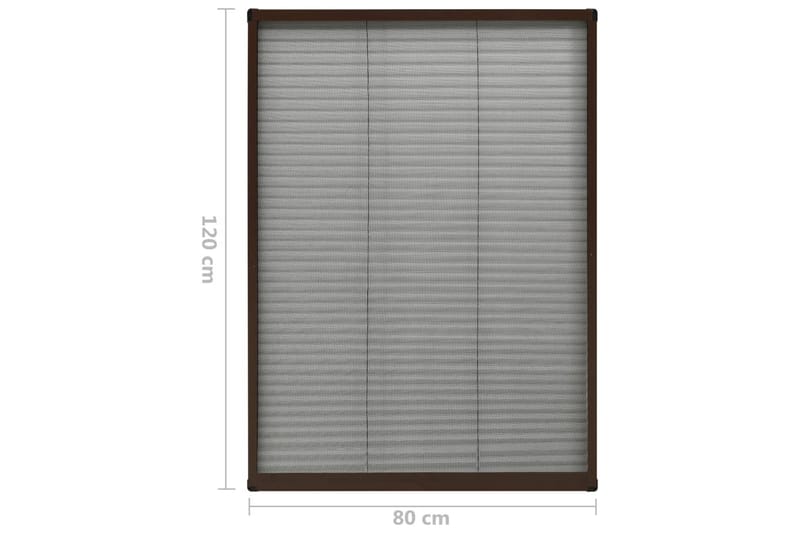 Plisserat insektsnät för fönster brun 80x120 cm aluminium - Brun - Trädgård & spabad - Utemiljö - Trädgårdsdekoration - Myggnät & insektsnät