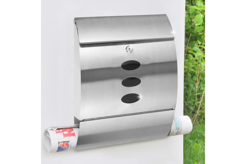 HI Brevlåda rostfritt stål 30x12x40 cm - Silver - Trädgård & spabad - Utemiljö - Trädgårdsdekoration - Postlåda & post - Brevlåda