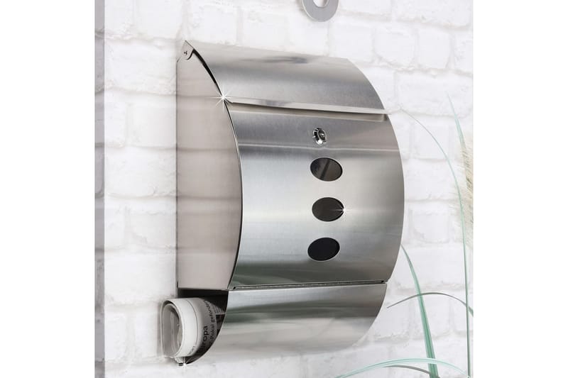 HI Brevlåda rostfritt stål 30x12x40 cm - Silver - Trädgård & spabad - Utemiljö - Trädgårdsdekoration - Postlåda & post - Brevlåda
