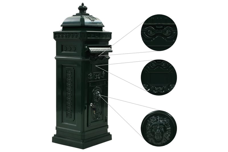 Markpostlåda vintage stil rostfri aluminium grön - Grön - Trädgård & spabad - Utemiljö - Trädgårdsdekoration - Postlåda & post - Brevlåda