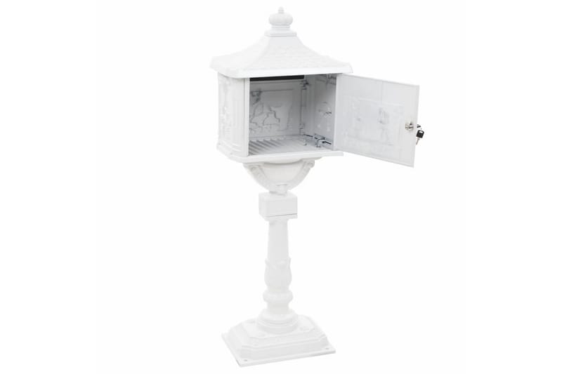 Postlåda på stolpe vintage stil rostfri aluminium vit - Vit - Trädgård & spabad - Utemiljö - Trädgårdsdekoration - Postlåda & post - Brevlåda