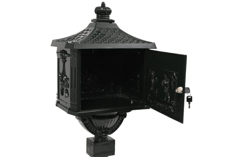 Postlåda på stolpe vintage stil rostfri aluminium grön - Grön - Trädgård & spabad - Utemiljö - Trädgårdsdekoration - Postlåda & post - Brevlåda