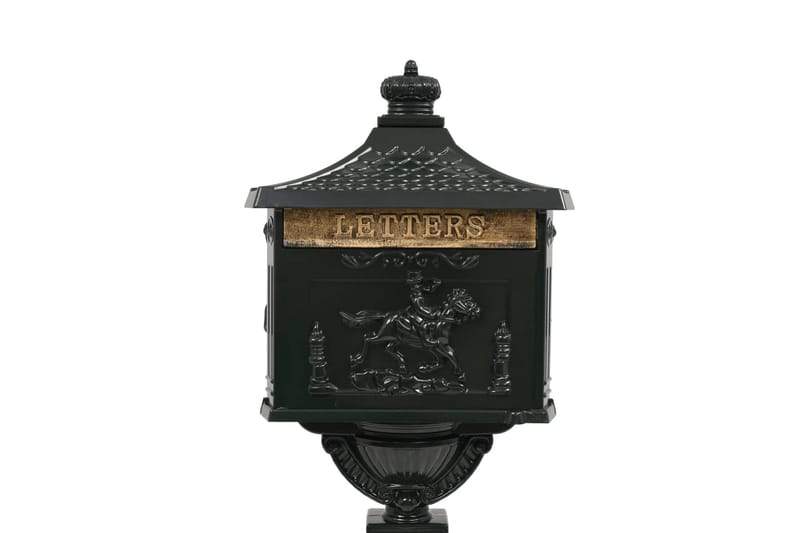 Postlåda på stolpe vintage stil rostfri aluminium grön - Grön - Trädgård & spabad - Utemiljö - Trädgårdsdekoration - Postlåda & post - Brevlåda