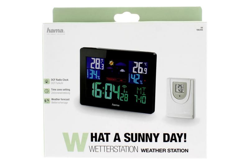 HAMA Väderstation EWS-1400 Color Svart - HAMA - Trädgård & spabad - Utemiljö - Trädgårdsdekoration - Regn & temperatur - Utomhustermometer