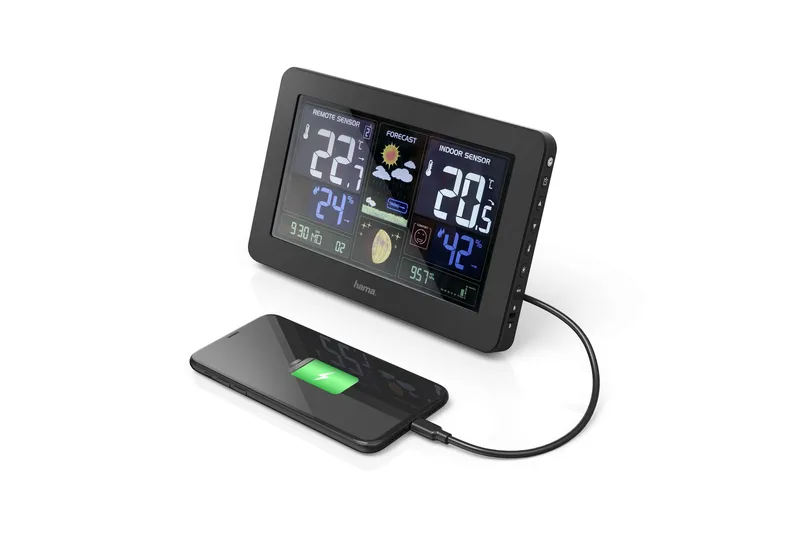 HAMA Väderstation Premium Inkl. USB-laddning - HAMA - Trädgård & spabad - Utemiljö - Trädgårdsdekoration - Regn & temperatur - Utomhustermometer